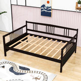 Wood Full / Double Size Daybed with Slat Back and Support Legs