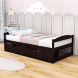 Wood Low Twin Daybed with Storage Drawers - [Backless]