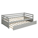 Wooden Low Twin Daybed Frame with Twin Trundle