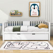 Wooden Twin Daybed with Trundle Bed and Storage