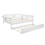 Wooden Full Size Daybed with Trundle Bed and Storage