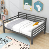 Wooden Full Size Daybed with Slat Backrest