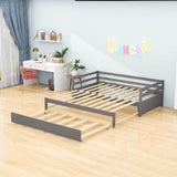 Twin / Double Twin Extendable Pull-out Daybed with Trundle - [Convertible]