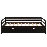 Wooden Low Twin Daybed Frame with Twin Trundle