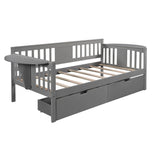 Wood Twin Daybed with Storage - [Drawers, Side Shelves]