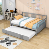 Wooden Full Size Daybed with Twin Trundle