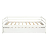 Wooden Low Twin Daybed Frame with Twin Trundle