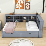 Modern Smart Kids Twin Size Daybed with Storage Drawers and Shelf