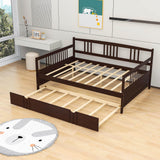 Wooden Full Size Daybed with Twin Trundle