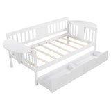 Wood Twin Daybed with Storage - [Drawers, Side Shelves]