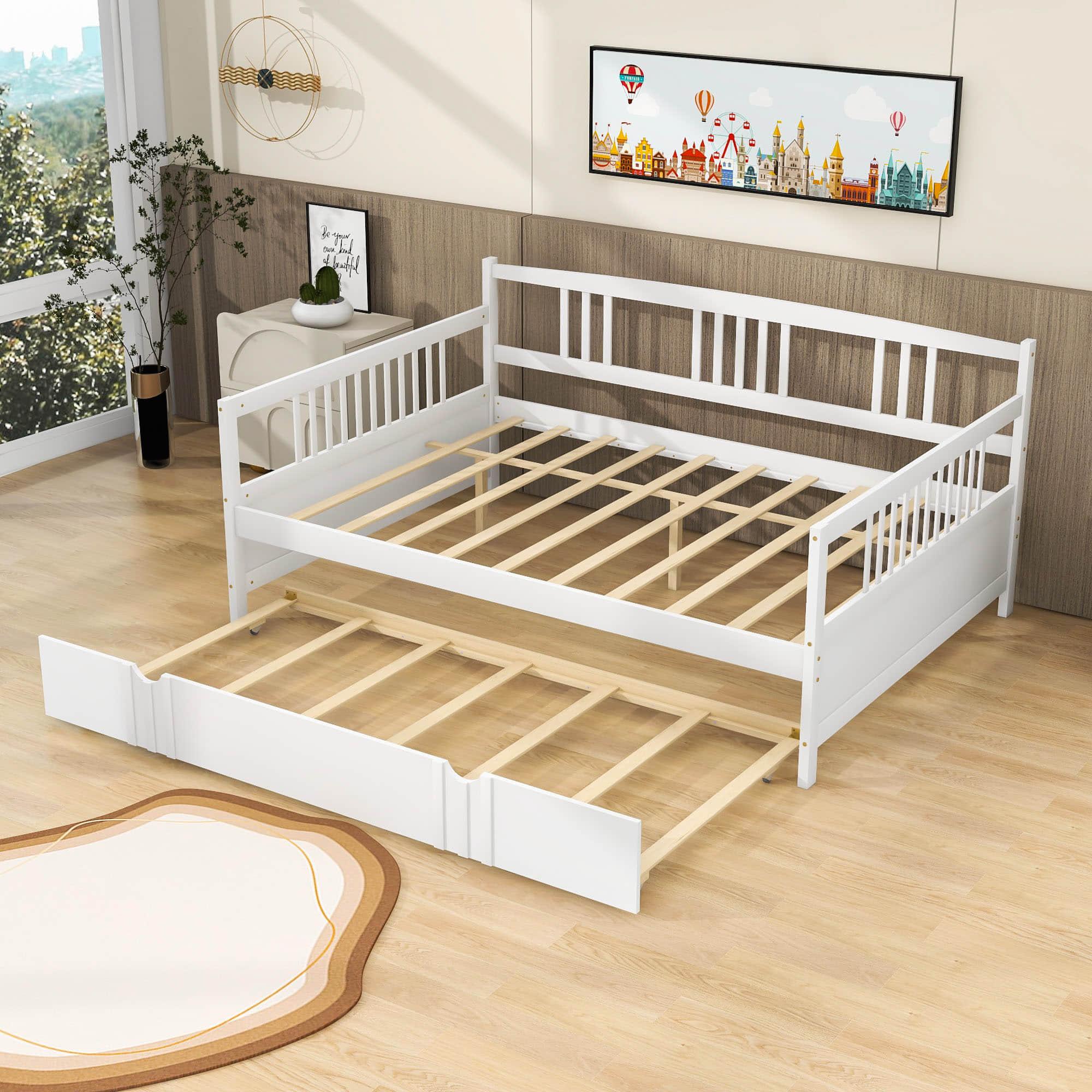 Wooden Full Size Daybed with Twin Trundle