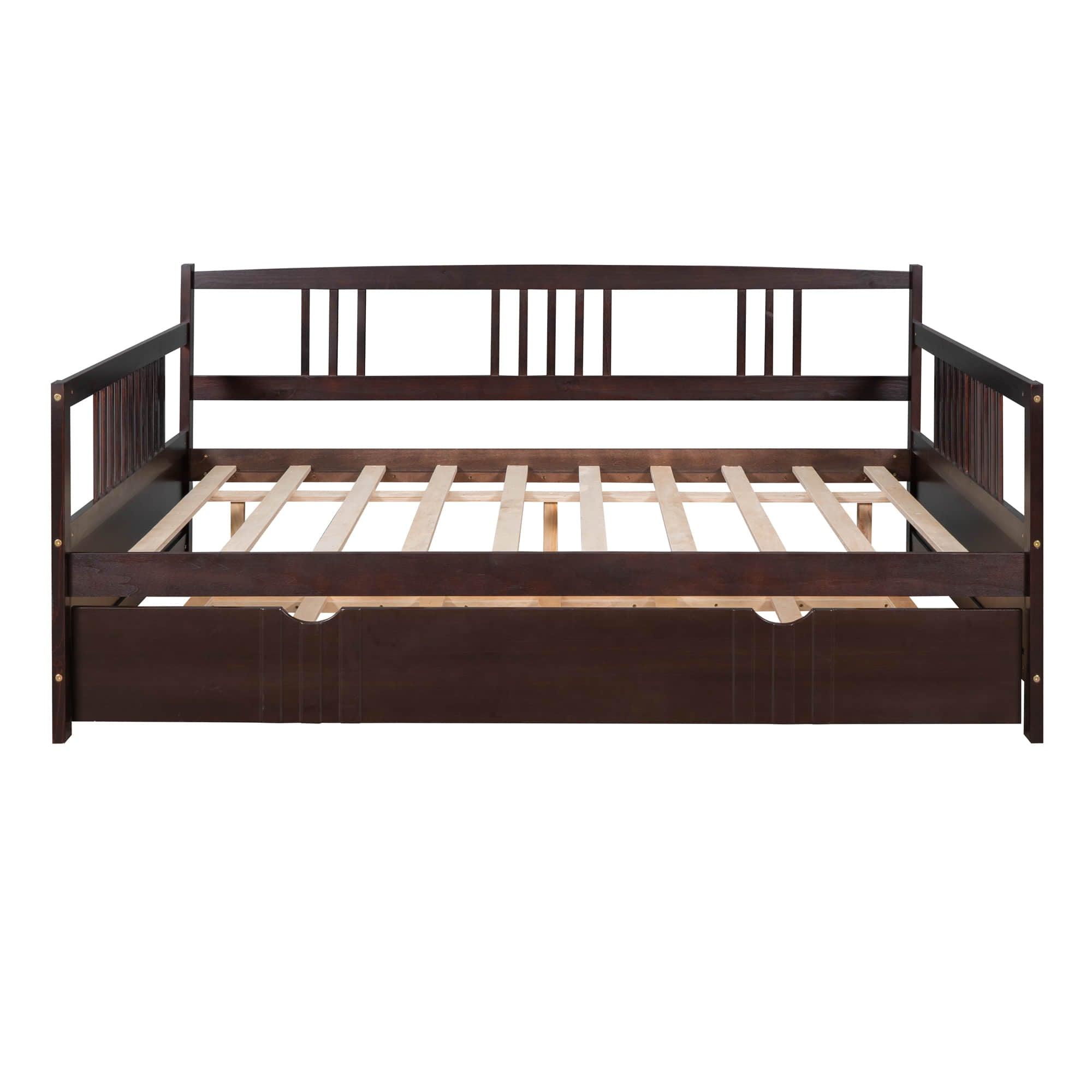 Wooden Full Size Daybed with Twin Trundle