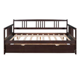 Wooden Full Size Daybed with Twin Trundle