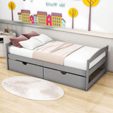 Wood Low Twin Daybed with Storage Drawers - [Backless]