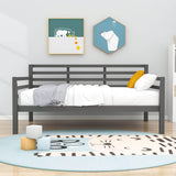 Wooden Full Size Daybed with Slat Backrest