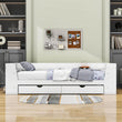 Wooden Twin Daybed with Storage and Charging Station - [Low]