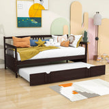 Wooden Twin Daybed with Twin Trundle