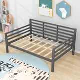 Wooden Full Size Daybed with Slat Backrest