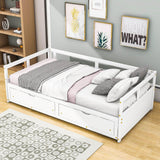 Wood Twin to King Daybed with Extendable Trundle and Storage Drawers