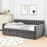 Modern Upholstered Twin Daybed with Storage - [Sofa Bed in Living Room]