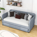 Modern Twin Upholstered Daybed with Trundle Bed - [Sofa Bed in Living Room]