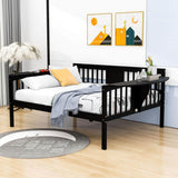 Wood Full Size Daybed with Storage - [Side Shelves]