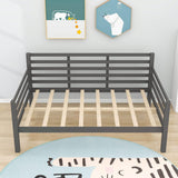 Wooden Full Size Daybed with Slat Backrest