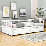 Wood Twin to King Daybed with Extendable Trundle and Storage Drawers