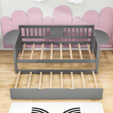 Wooden Twin Daybed with Trundle Bed and Storage