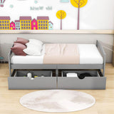 Wood Low Twin Daybed with Storage Drawers - [Backless]