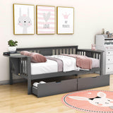 Wood Twin Daybed with Storage - [Drawers, Side Shelves]