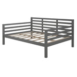 Wooden Full Size Daybed with Slat Backrest