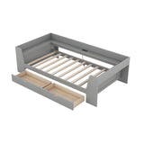 Wooden Twin Daybed with Storage and Charging Station - [Low]