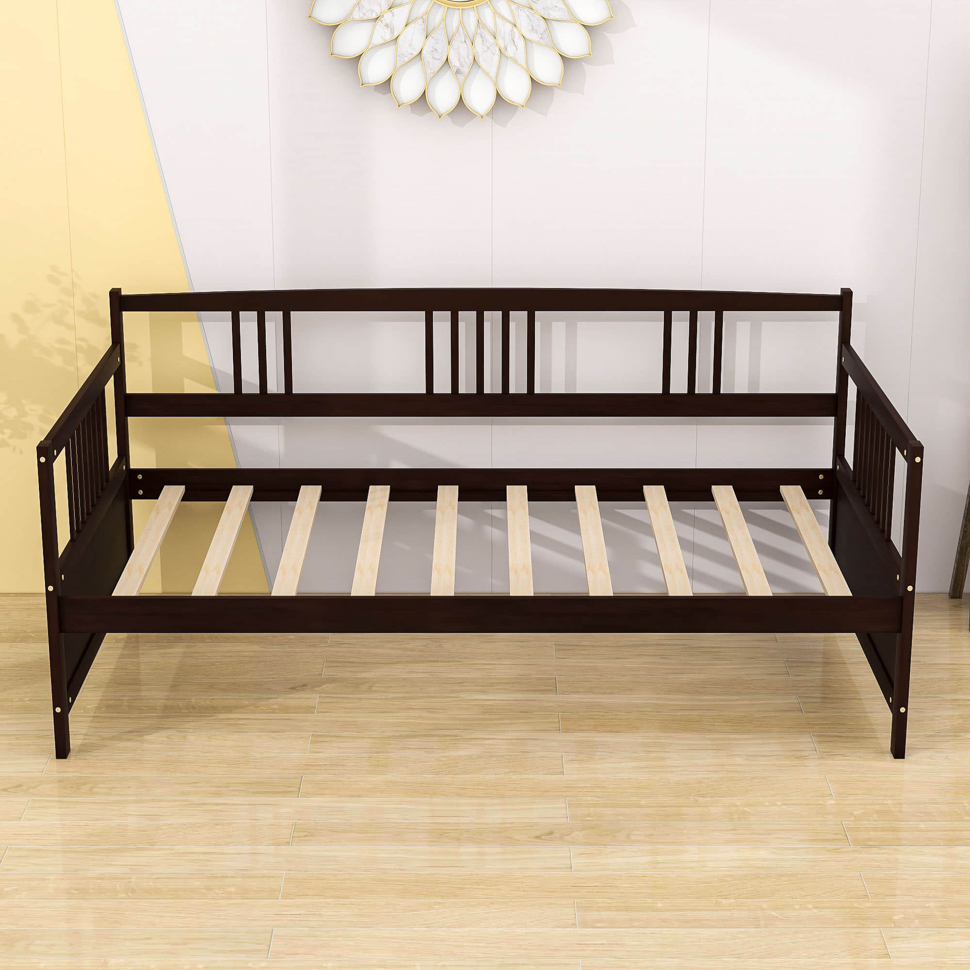 Mid-Century Modern Solid Wood Twin Daybed for Adults