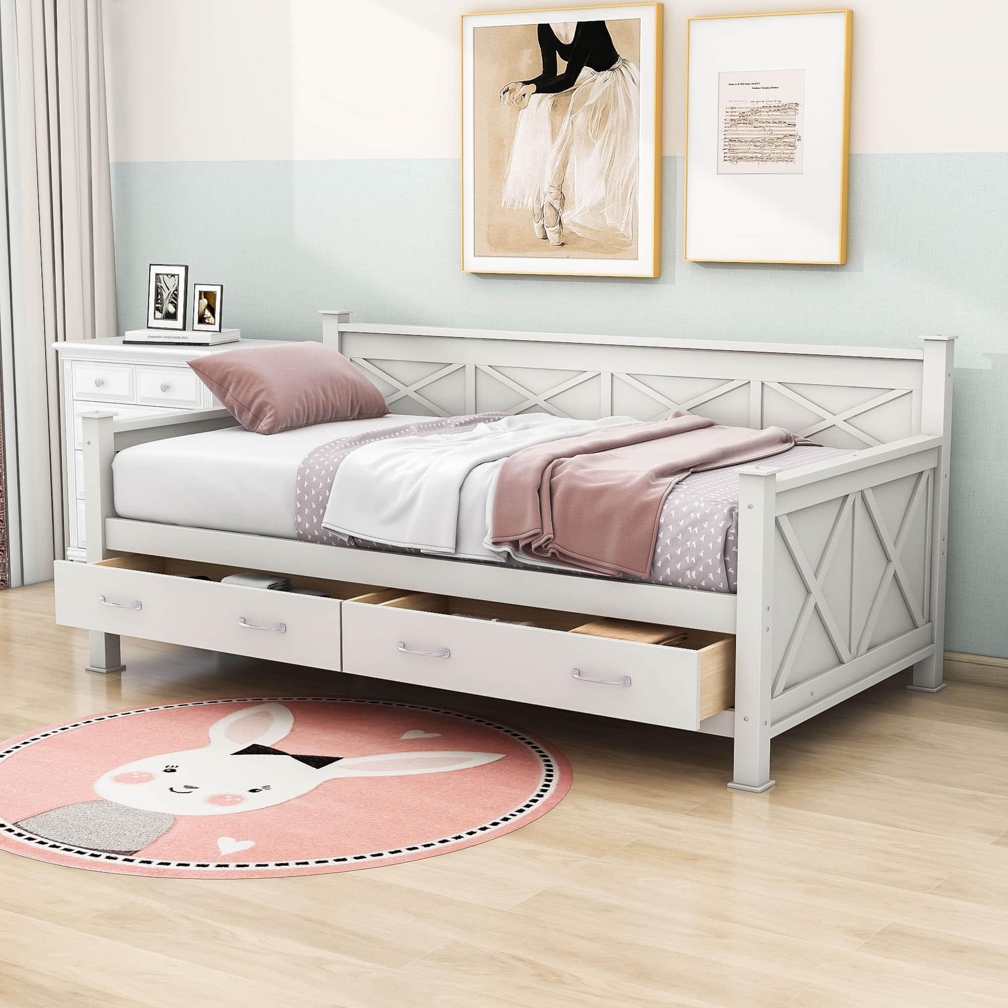 Mid-Century Modern Twin Daybed with Storage - [Drawers]