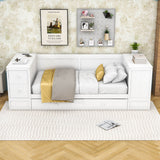 Smart Twin Daybed with Trundle Bed and Storage Arms, Charging Station