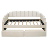 Modern Twin Size Upholstered Daybed with Storage Drawers