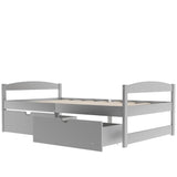 Wood Low Twin Daybed with Storage Drawers - [Backless]