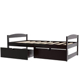 Wood Low Twin Daybed with Storage Drawers - [Backless]