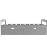 Wood Low Twin Daybed with Storage Drawers - [Backless]