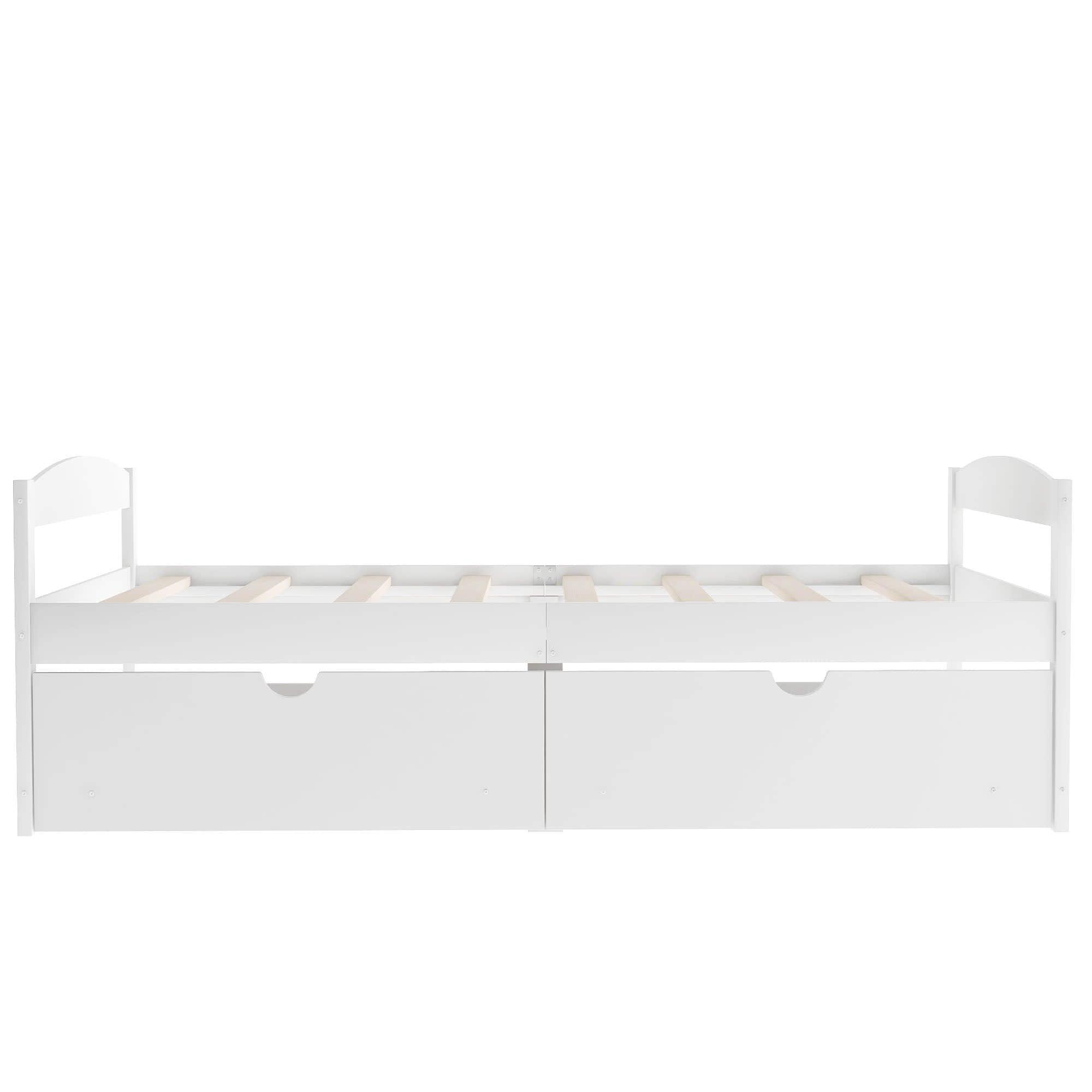 Wood Low Twin Daybed with Storage Drawers - [Backless]