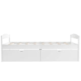 Wood Low Twin Daybed with Storage Drawers - [Backless]