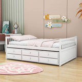 Wooden Full Size Daybed with Trundle and Storage - [Drawers, Backless]