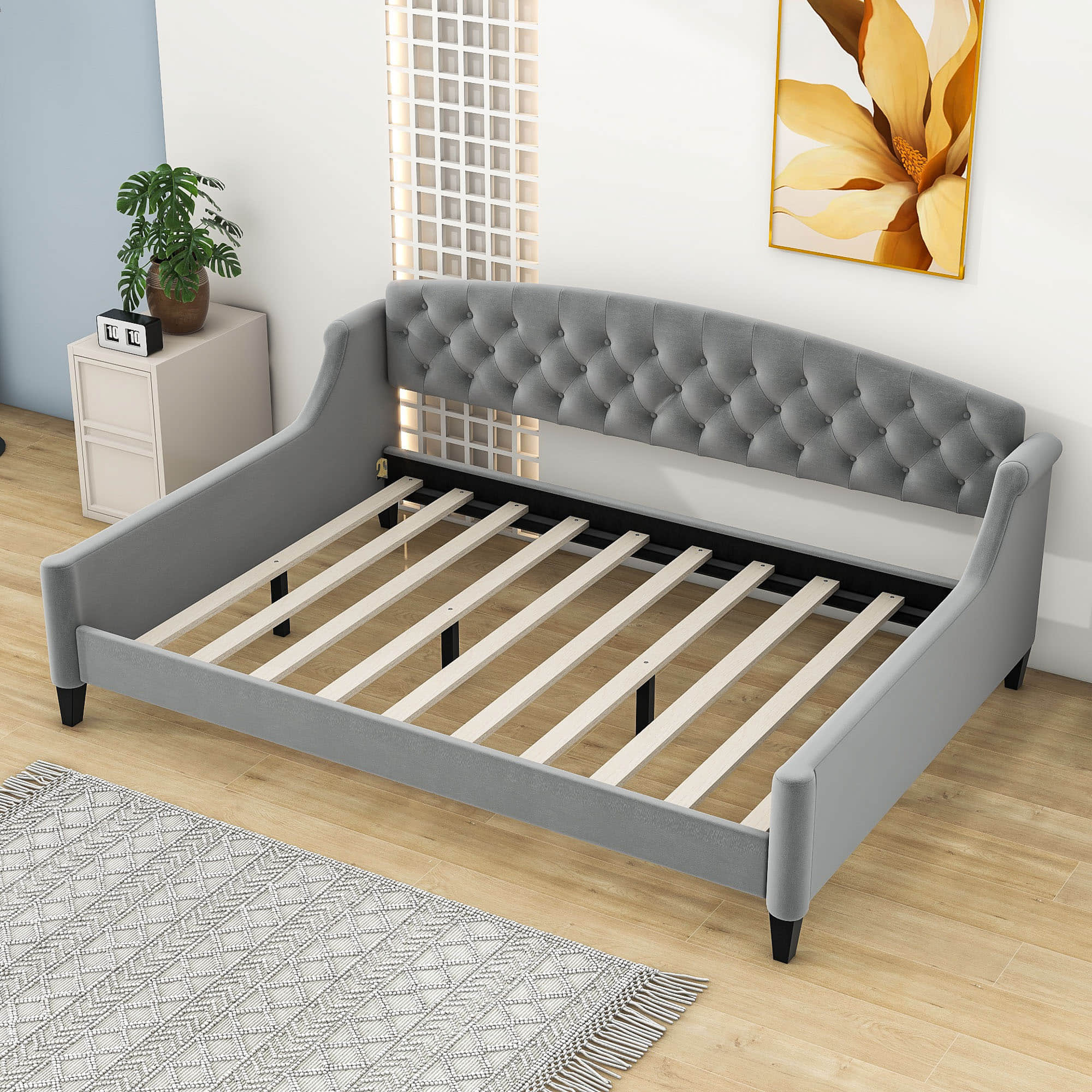 Modern Luxury Upholstered Full Size Daybed for Adults