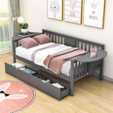 Wood Twin Daybed with Storage - [Drawers, Side Shelves]