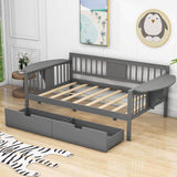 Wood Full Size Daybed with Storage - [Drawers, Side Shelves]