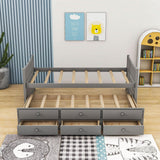 Backless Wooden Twin Daybed with Trundle and Storage - [Drawers]