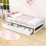 Wood Low Twin Daybed with Storage Drawers - [Backless]