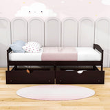 Wood Low Twin Daybed with Storage Drawers - [Backless]