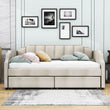 Modern Twin Size Upholstered Daybed with Storage Drawers